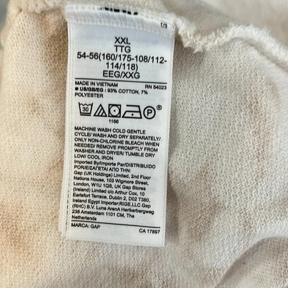 GAP NWT Tan Tie-Dye Vintage Look Shorts with Pockets Elastic Waist Size XXL - Picture 7 of 8